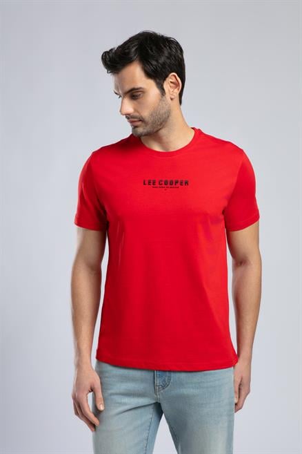 Patrico Erkek %100 Pamuk O Yaka T-Shirt Kırmızı