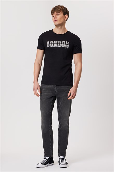 Pers Erkek %100 Pamuk O Yaka T-Shirt Siyah