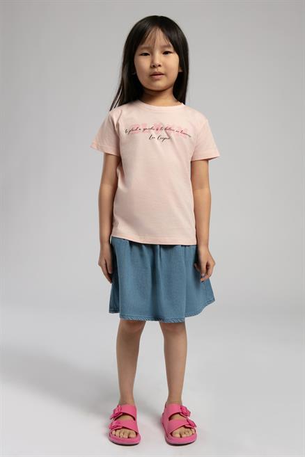Perth Kız Çocuk %100 Pamuk T-Shirt Pudra