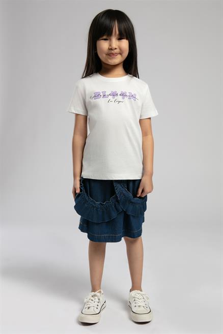 Perth Kız Çocuk %100 Pamuk T-Shirt Ekru