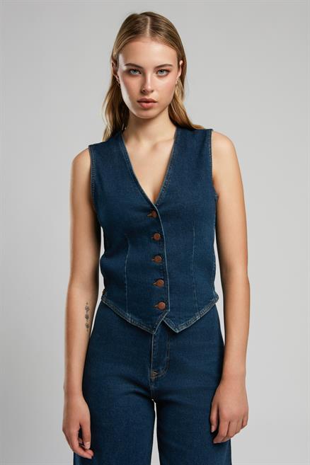 Peru Kadın Jean Yelek Denim