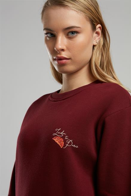 Petra Kadın O Yaka Sweatshirt Bordo