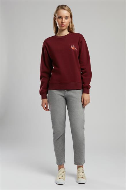 Petra Kadın O Yaka Sweatshirt Bordo