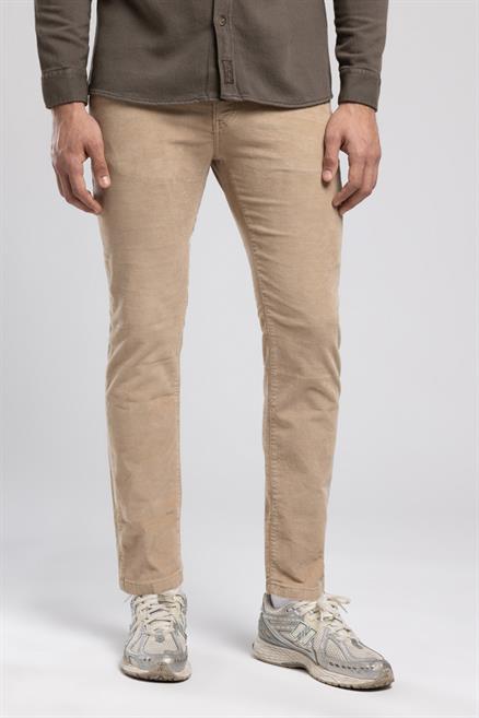 Pierce Normal Bel Dar Kesim Düz Paça Bej Erkek Pantolon