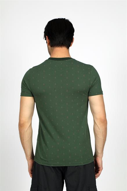 Pine 1 Erkek %100 Pamuk O Yaka T-Shirt Koyu Yeşil