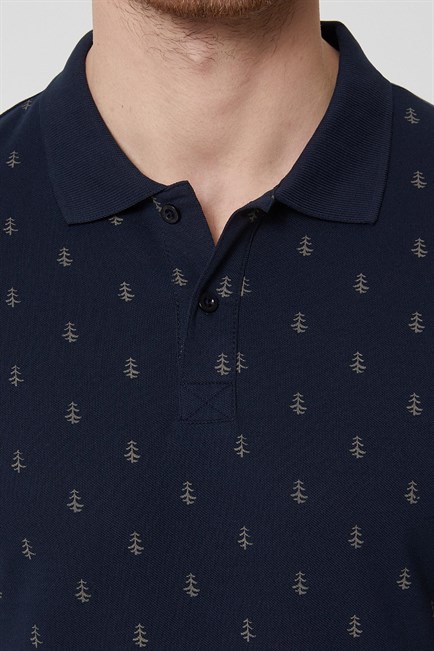 Pine Erkek %100 Pamuk Polo Yaka T-Shirt Lacivert