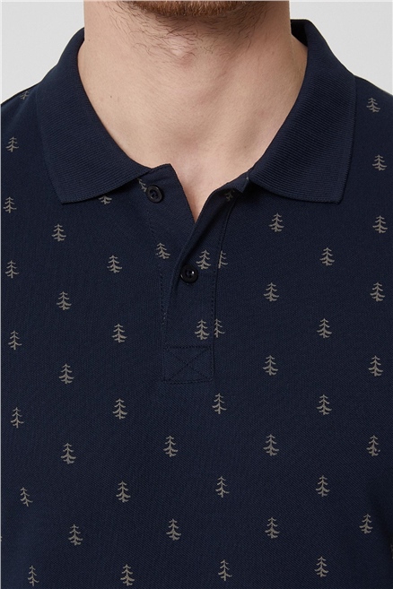 Pine Erkek %100 Pamuk Polo Yaka T-Shirt Lacivert