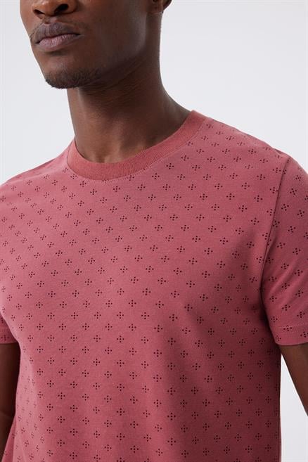 Polite 1 Erkek %100 Pamuk Bisiklet Yaka T-Shirt Gül Kurusu