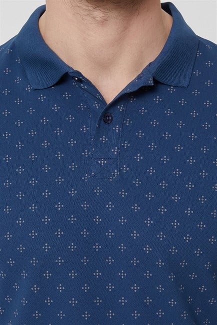 Polite Erkek %100 Pamuk Polo Yaka T-Shirt İndigo