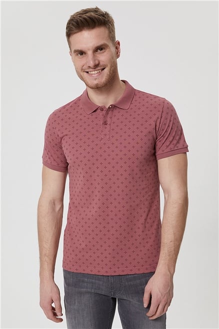 Polite Erkek %100 Pamuk Polo Yaka T-Shirt Gül Kurusu