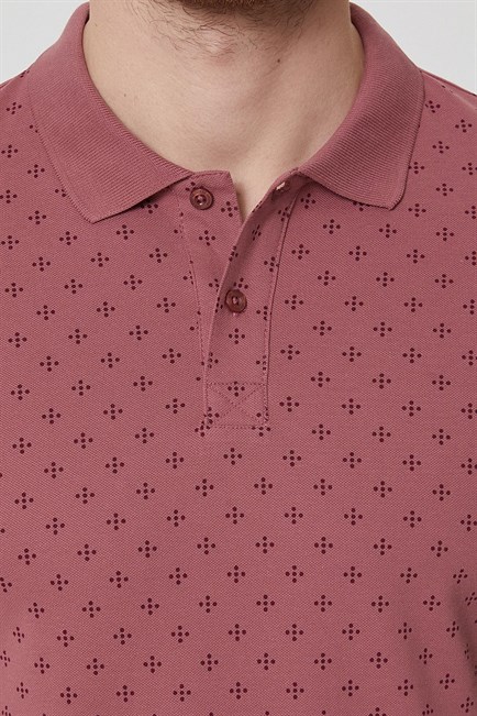 Polite Erkek %100 Pamuk Polo Yaka T-Shirt Gül Kurusu