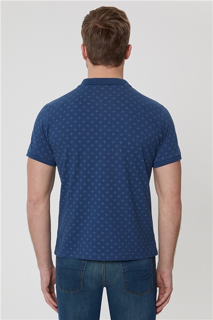 Polite Erkek %100 Pamuk Polo Yaka T-Shirt İndigo