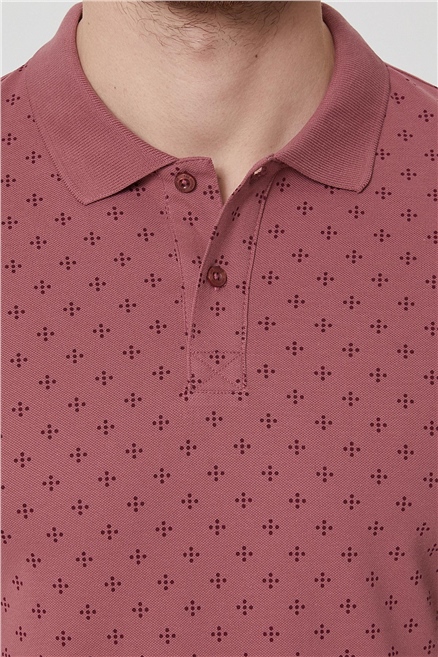 Polite Erkek %100 Pamuk Polo Yaka T-Shirt Gül Kurusu