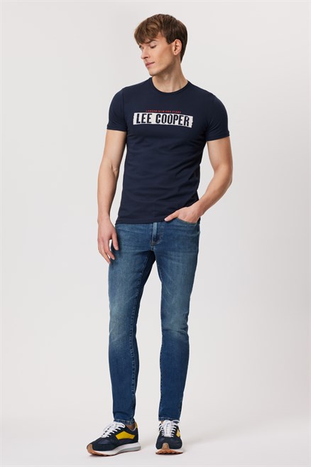 Rani Erkek %100 Pamuk O Yaka T-Shirt Koyu Lacivert