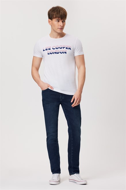 Raquel Erkek %100 Pamuk O Yaka T-Shirt Beyaz