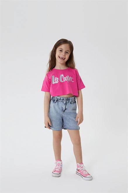 Re-Done Kız Çocuk %100 Pamuk Jean Şort Denim