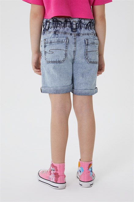 Re-Done Kız Çocuk %100 Pamuk Jean Şort Denim