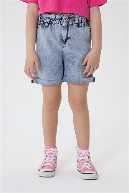 Re-Done Kız Çocuk %100 Pamuk Jean Şort Denim