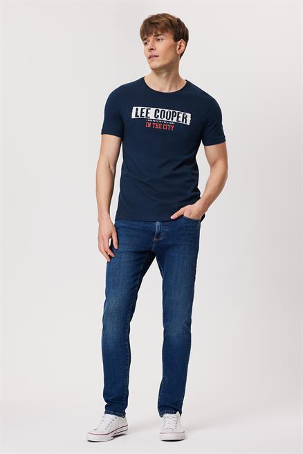 Real Erkek %100 Pamuk O Yaka T-Shirt Lacivert