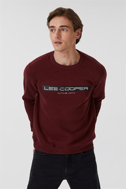 Rex Erkek Bisiklet Yaka Sweatshirt Mürdüm