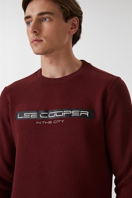 Rex Erkek Bisiklet Yaka Sweatshirt Mürdüm
