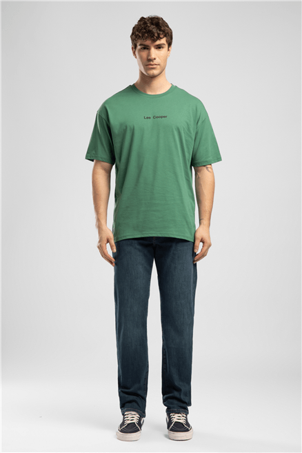 Rıcky Erkek High Rise Straight Fit Pamuklu Jean Pantolon Yeşil