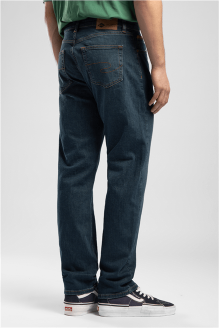 Rıcky Erkek High Rise Straight Fit Pamuklu Jean Pantolon Yeşil
