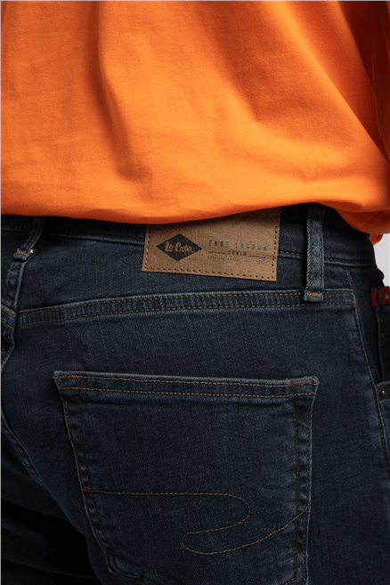 Rıcky Erkek High Rise Straight Fit Pamuklu Jean Pantolon Mavi̇-Si̇Yah