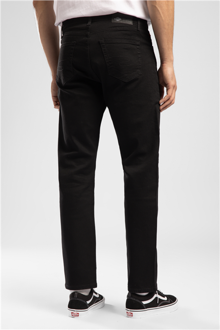 Rıcky Erkek High Rise Straight Fit Pamuklu Jean Pantolon Siyah