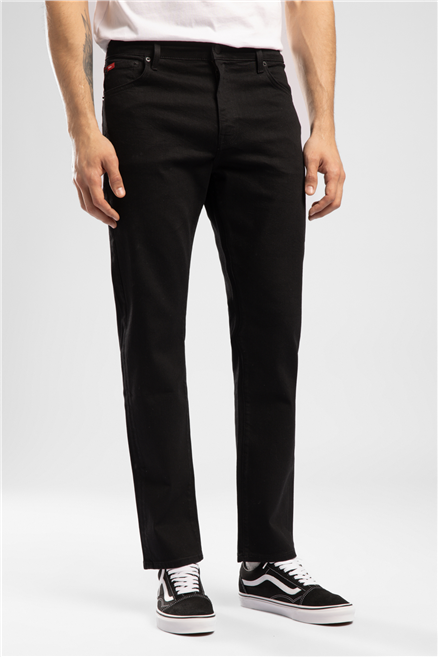 Rıcky Erkek High Rise Straight Fit Pamuklu Jean Pantolon Siyah