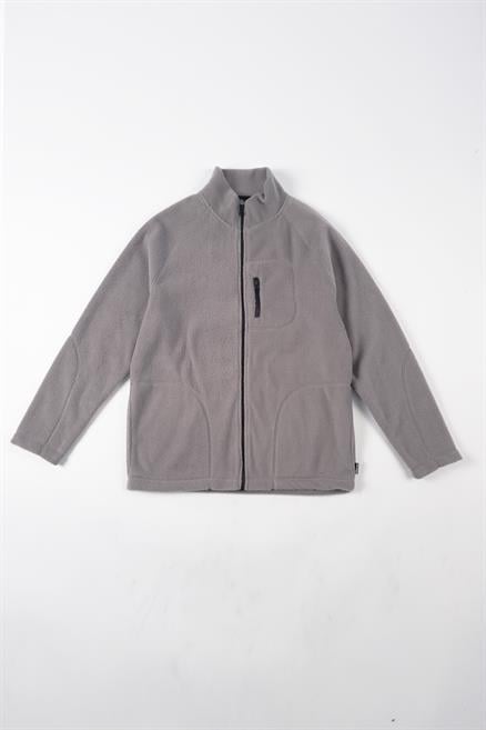Riffen Erkek Dik Yaka Fermuarlı Sweatshirt Açık Gri