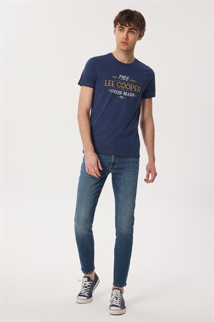 Robert Erkek %100 Pamuk O Yaka T-Shirt Lacivert