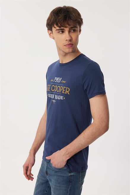 Robert Erkek %100 Pamuk O Yaka T-Shirt Lacivert