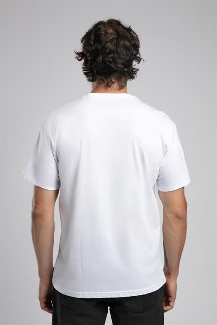 Rolanes Erkek %100 Pamuk O Yaka T-Shirt Beyaz