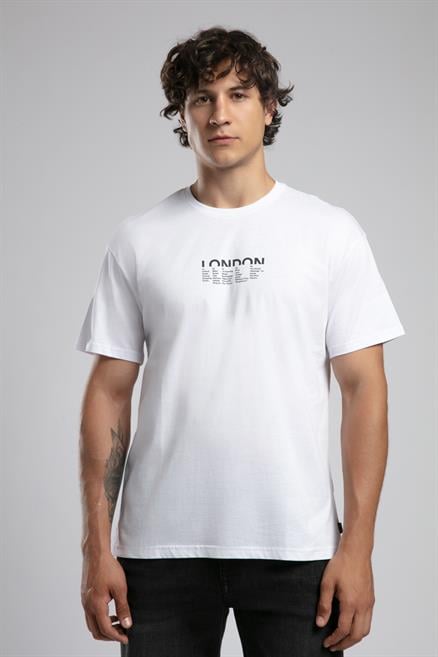Rolanes Erkek %100 Pamuk O Yaka T-Shirt Beyaz