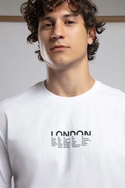 Rolanes Erkek %100 Pamuk O Yaka T-Shirt Beyaz