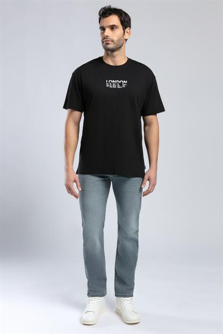 Rolanes Erkek %100 Pamuk O Yaka T-Shirt Siyah