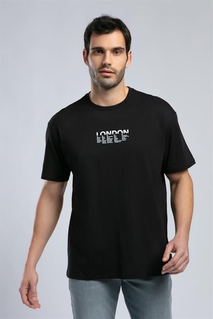 Rolanes Erkek %100 Pamuk O Yaka T-Shirt Siyah