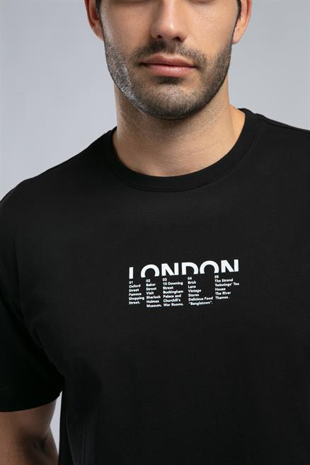 Rolanes Erkek %100 Pamuk O Yaka T-Shirt Siyah