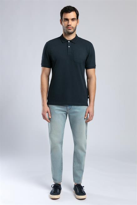 Rolan Erkek %100 Pamuk Polo Yaka T-Shirt Lacivert