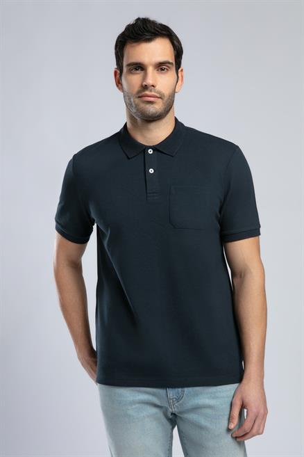 Rolan Erkek %100 Pamuk Polo Yaka T-Shirt Lacivert