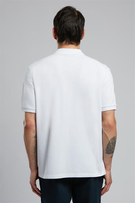 Rolan Erkek %100 Pamuk Polo Yaka T-Shirt Beyaz