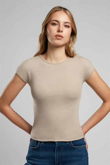 Rosa Kadın O Yaka T-Shirt Bej