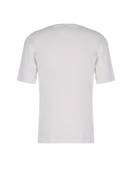 Sanders Erkek %100 Pamuk Bisiklet Yaka T-Shirt Beyaz
