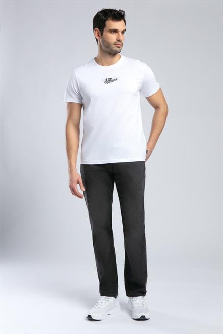 Santino Erkek %100 Pamuk O Yaka T-Shirt Beyaz
