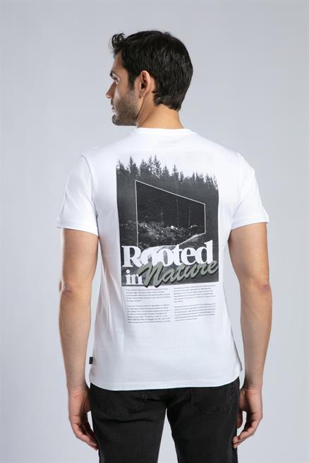 Santino Erkek %100 Pamuk O Yaka T-Shirt Beyaz
