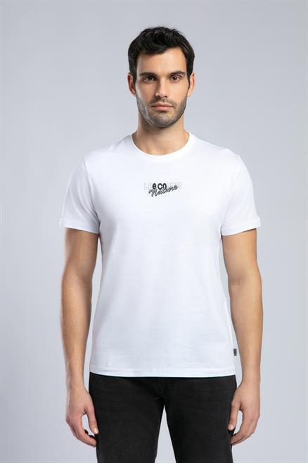 Santino Erkek %100 Pamuk O Yaka T-Shirt Beyaz