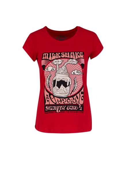 Sara Kadın %100 Pamuk Bisiklet Yaka T-Shirt Kırmızı