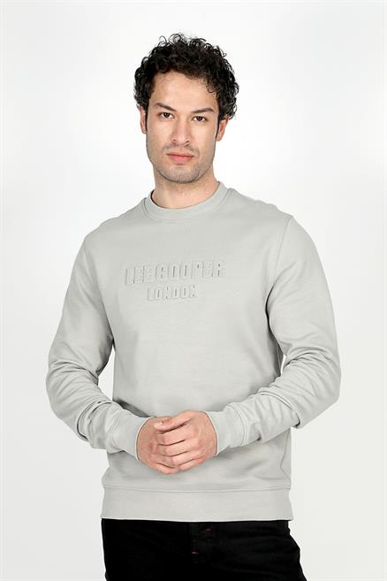 Shawn Erkek O Yaka Sweatshirt Buz Gri