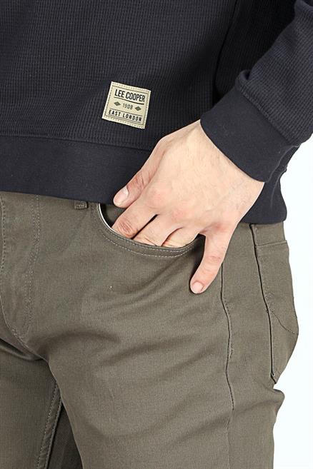 Sirius Erkek %100 Pamuk Polo Yaka Sweatshirt Lacivert